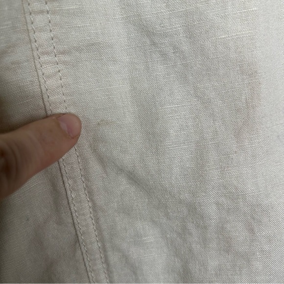 ZARA Linen Blend Utility Cargo Jacket Small Women Neutral Beige Lightweight - Picture 12 of 12